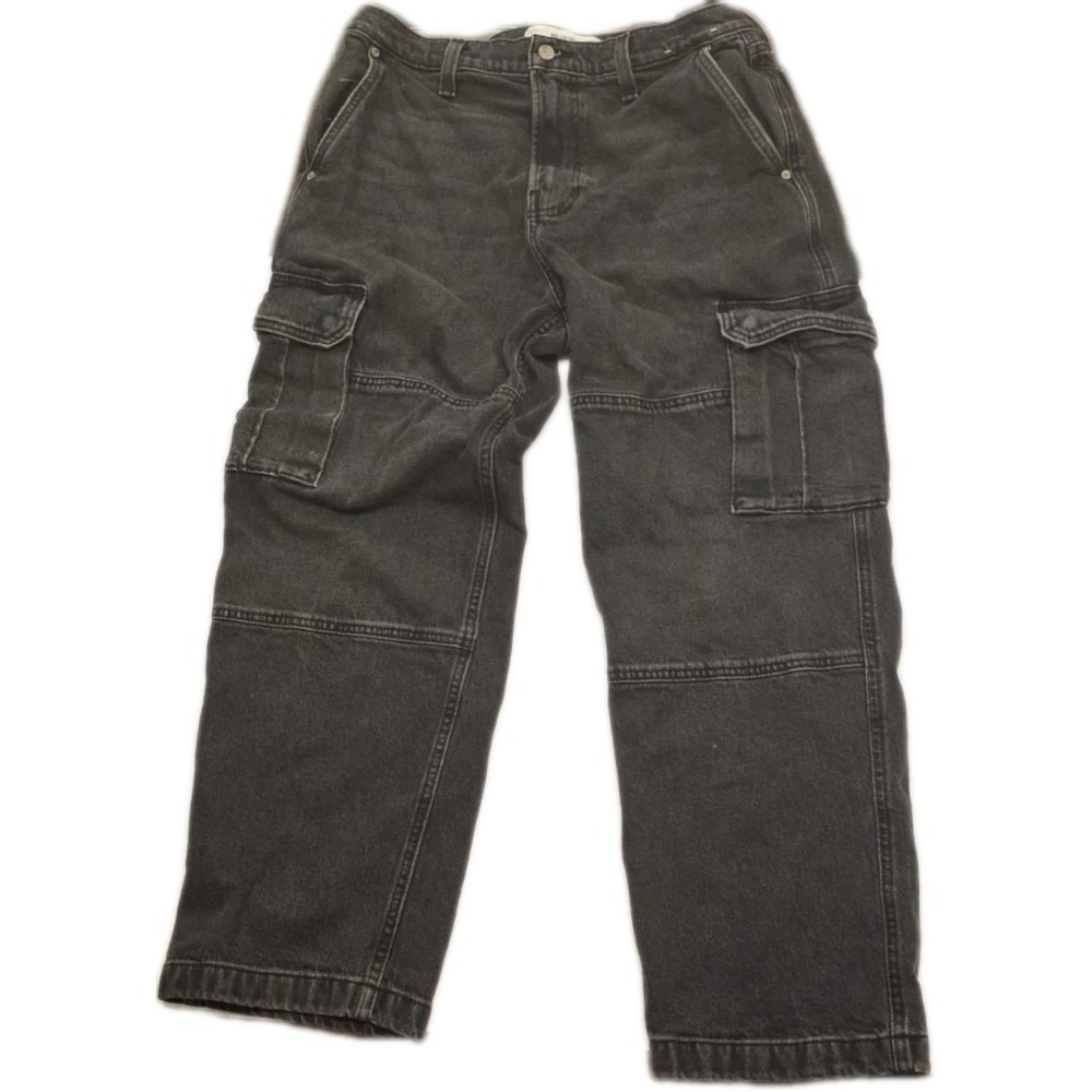 Hollister Baggy BLACK Cargo Jeans 34 x 30 Skater Grunge y2k 90s wide leg